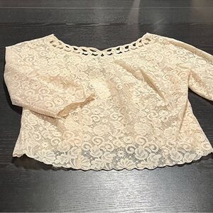 Vintage Cream Lace Blouse